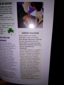 Shiatsu article Exwick Life Shiatsu massage Exeter Devon